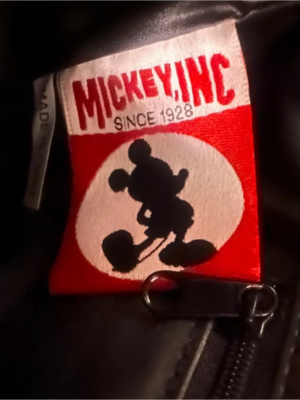 Vintage Disney Black and Red Mickey Ear Drawstring Backpack with Yellow Accents